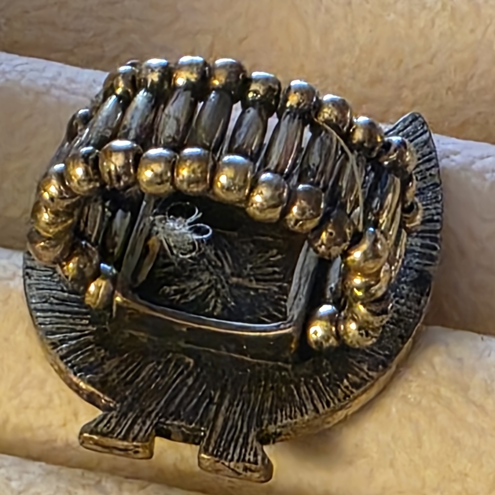 Owl Rhinestone Stretch Statement Ring Blue Purple… - image 3